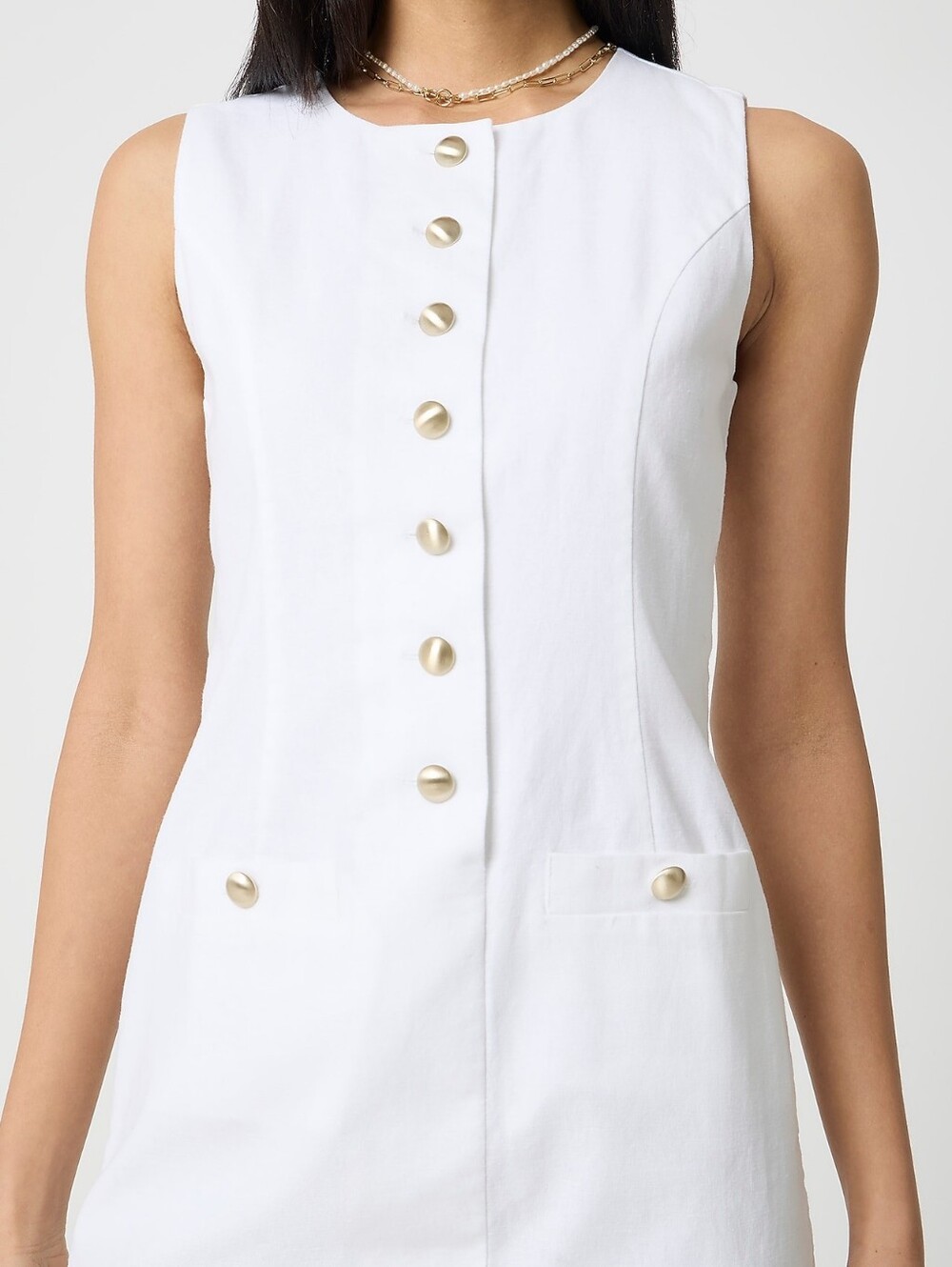 J Crew Linen-blend button-front mini dress - Picture 5 of 6